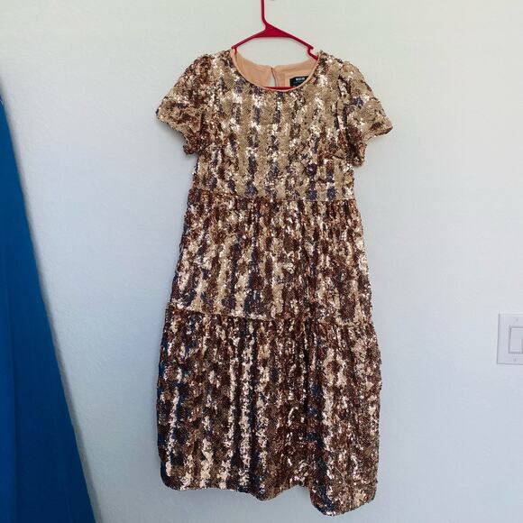 Maeve Bernadette Sequin Tiered Midi Dress - Picture 8 of 14